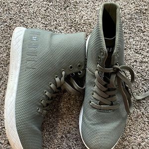 Women’s high trainers Nobulls. Barely worn. White soles and army green shoes.
